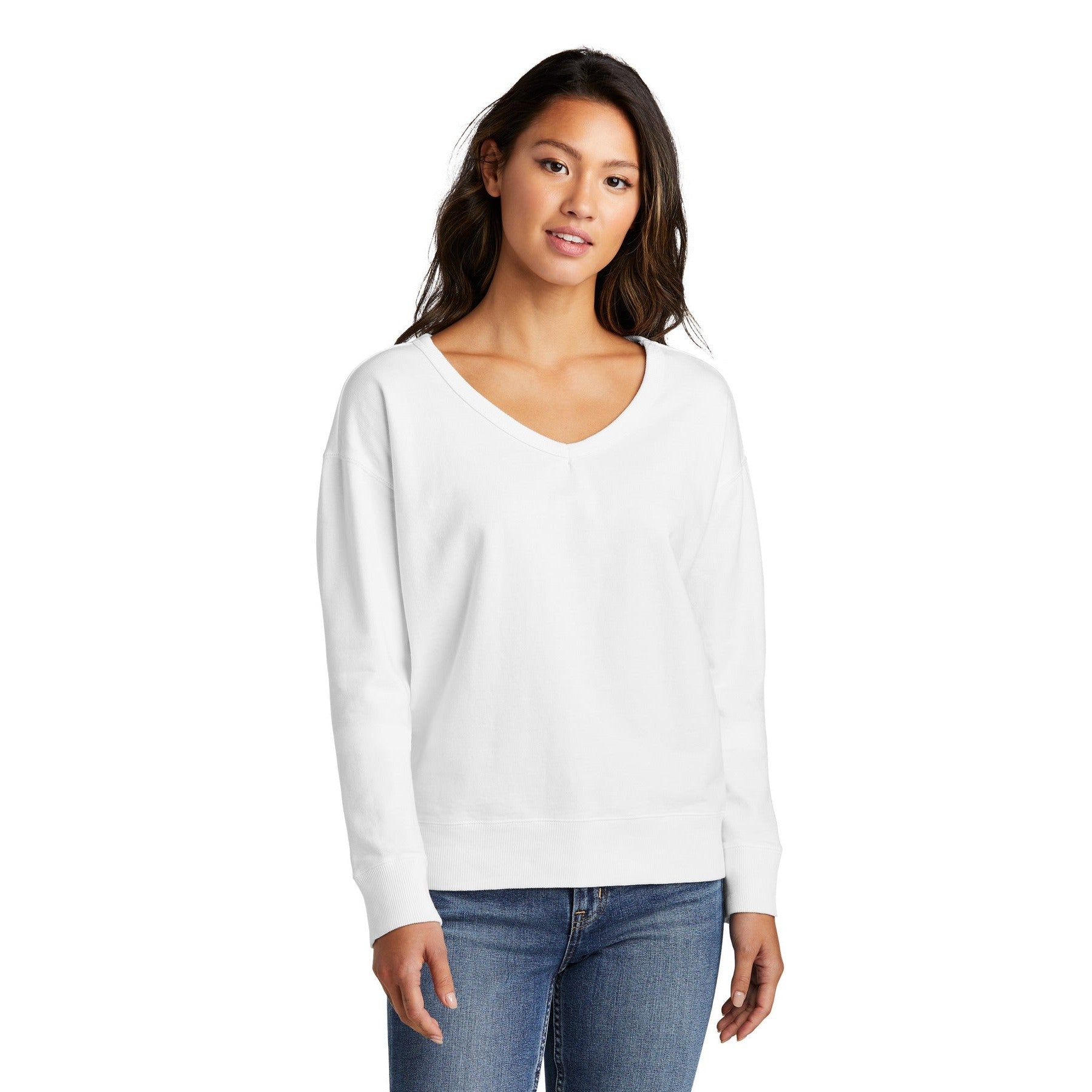 Port & Company-Port & Company® Women's Beach Wash® Garment-Dyed V-Neck Sweatshirt LPC098V-MedTech-6